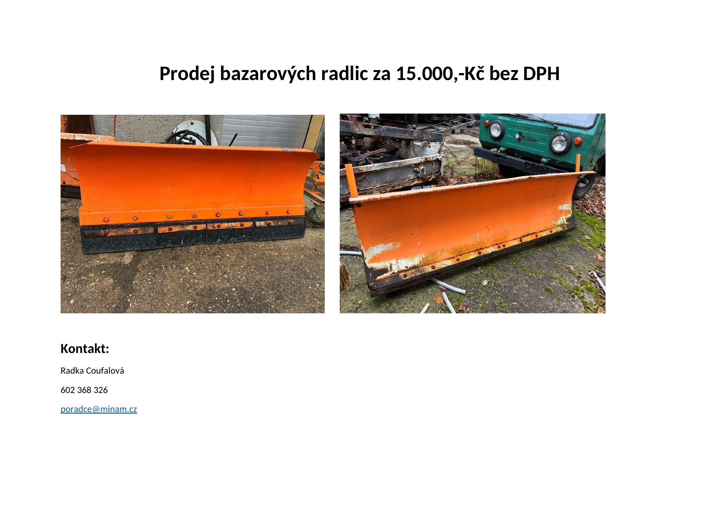 prodej bazarových radlice