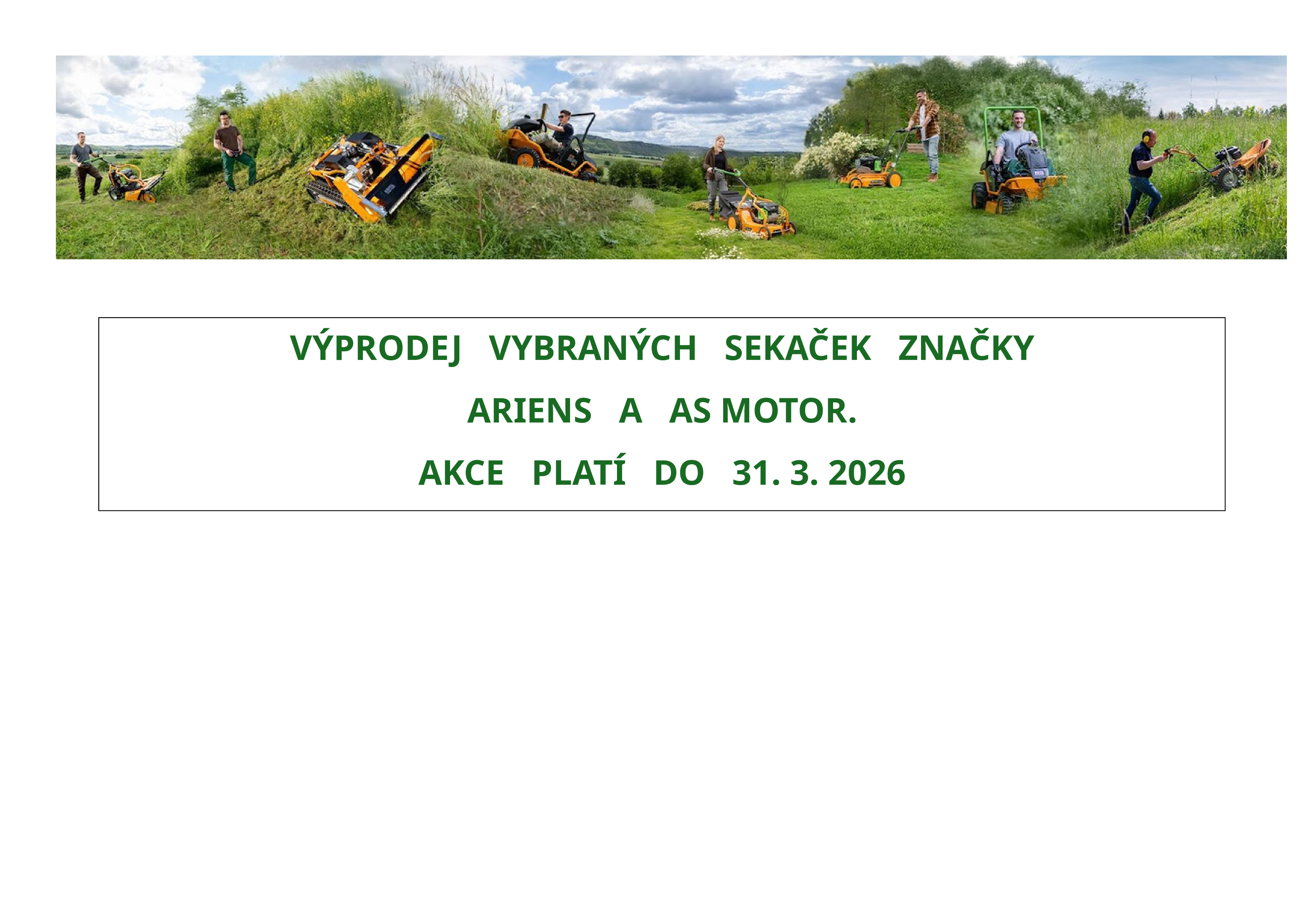 Výprodej sekaček značka ARIENS a AS MOTOR Výprodej sekaček
